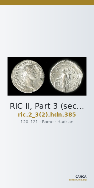 RIC II, Part 3 (second edition) Hadrian 385 — CANOA