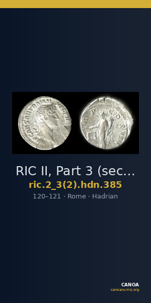 RIC II, Part 3 (second edition) Hadrian 385 — CANOA