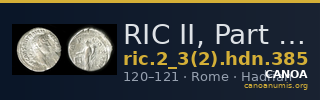 RIC II, Part 3 (second edition) Hadrian 385 — CANOA