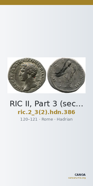 RIC II, Part 3 (second edition) Hadrian 386 — CANOA
