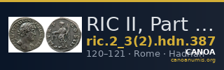 RIC II, Part 3 (second edition) Hadrian 387 — CANOA