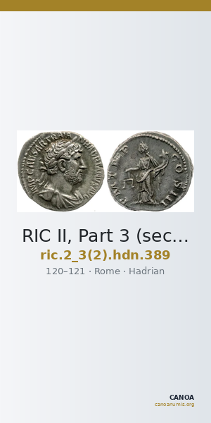 RIC II, Part 3 (second edition) Hadrian 389 — CANOA