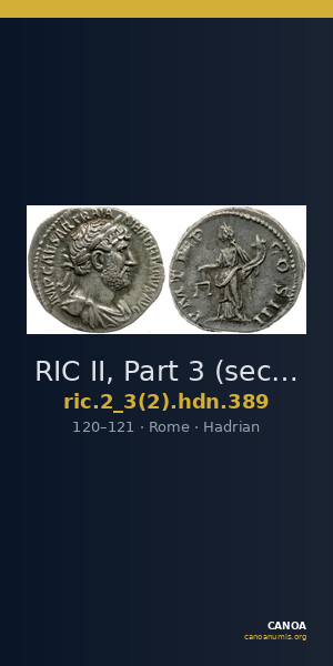 RIC II, Part 3 (second edition) Hadrian 389 — CANOA