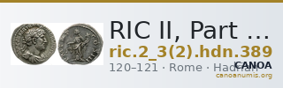 RIC II, Part 3 (second edition) Hadrian 389 — CANOA