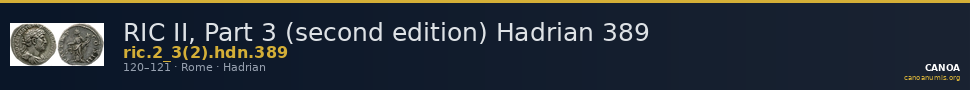 RIC II, Part 3 (second edition) Hadrian 389 — CANOA