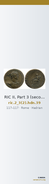 RIC II, Part 3 (second edition) Hadrian 39 — CANOA