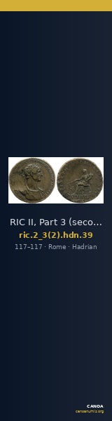 RIC II, Part 3 (second edition) Hadrian 39 — CANOA