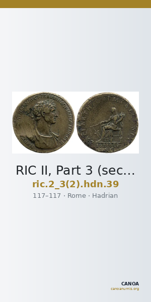 RIC II, Part 3 (second edition) Hadrian 39 — CANOA