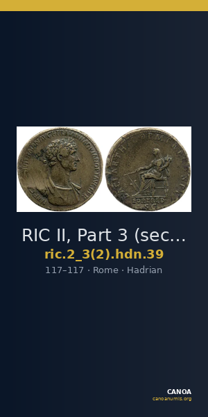 RIC II, Part 3 (second edition) Hadrian 39 — CANOA