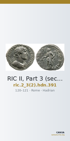RIC II, Part 3 (second edition) Hadrian 391 — CANOA