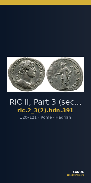 RIC II, Part 3 (second edition) Hadrian 391 — CANOA