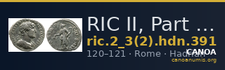 RIC II, Part 3 (second edition) Hadrian 391 — CANOA