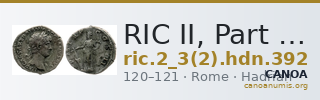 RIC II, Part 3 (second edition) Hadrian 392 — CANOA