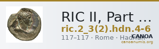 RIC II, Part 3 (second edition) Hadrian 4-6 — CANOA