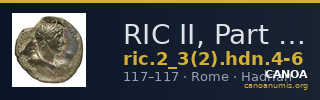 RIC II, Part 3 (second edition) Hadrian 4-6 — CANOA