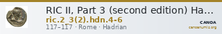 RIC II, Part 3 (second edition) Hadrian 4-6 — CANOA