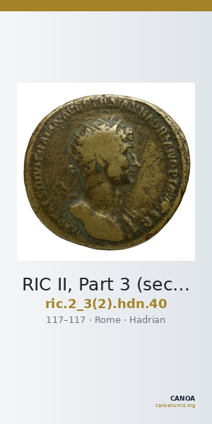RIC II, Part 3 (second edition) Hadrian 40 — CANOA