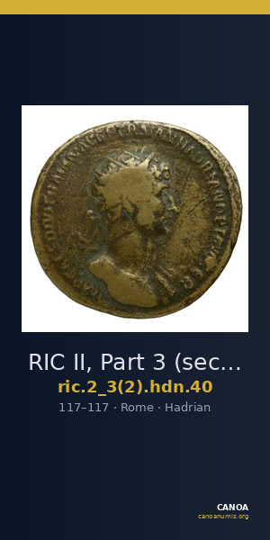 RIC II, Part 3 (second edition) Hadrian 40 — CANOA