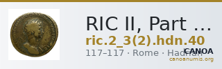 RIC II, Part 3 (second edition) Hadrian 40 — CANOA