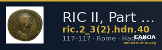 RIC II, Part 3 (second edition) Hadrian 40 — CANOA