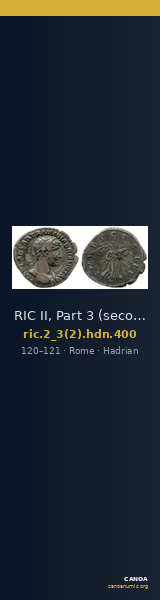 RIC II, Part 3 (second edition) Hadrian 400 — CANOA
