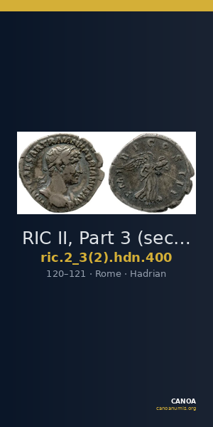RIC II, Part 3 (second edition) Hadrian 400 — CANOA