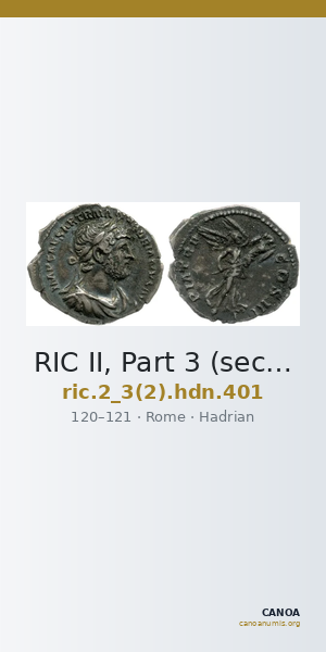 RIC II, Part 3 (second edition) Hadrian 401 — CANOA