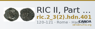 RIC II, Part 3 (second edition) Hadrian 401 — CANOA