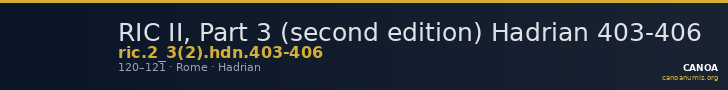 RIC II, Part 3 (second edition) Hadrian 403-406 — CANOA