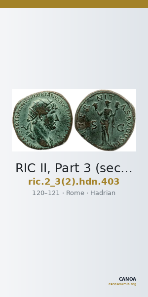 RIC II, Part 3 (second edition) Hadrian 403 — CANOA