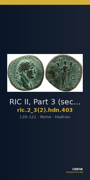 RIC II, Part 3 (second edition) Hadrian 403 — CANOA