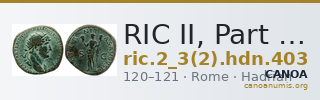 RIC II, Part 3 (second edition) Hadrian 403 — CANOA