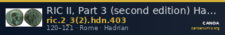 RIC II, Part 3 (second edition) Hadrian 403 — CANOA