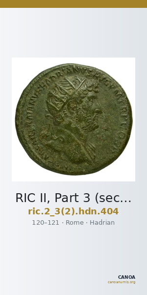 RIC II, Part 3 (second edition) Hadrian 404 — CANOA