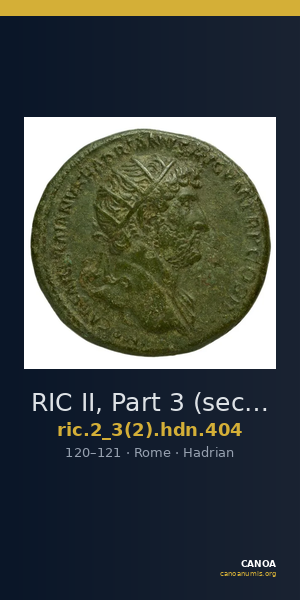 RIC II, Part 3 (second edition) Hadrian 404 — CANOA
