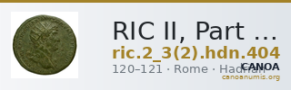 RIC II, Part 3 (second edition) Hadrian 404 — CANOA