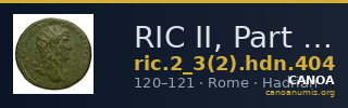 RIC II, Part 3 (second edition) Hadrian 404 — CANOA
