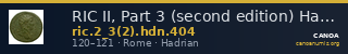 RIC II, Part 3 (second edition) Hadrian 404 — CANOA