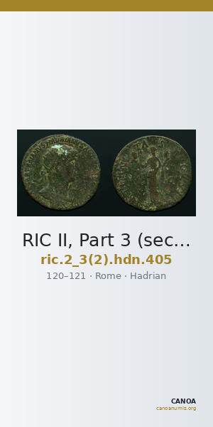 RIC II, Part 3 (second edition) Hadrian 405 — CANOA