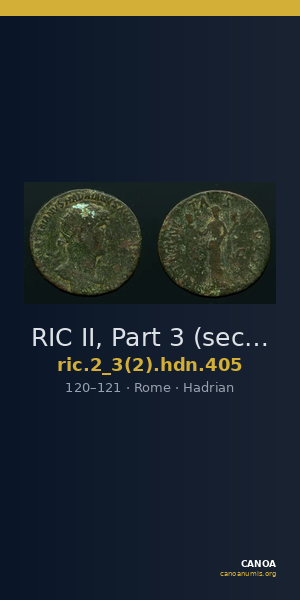 RIC II, Part 3 (second edition) Hadrian 405 — CANOA