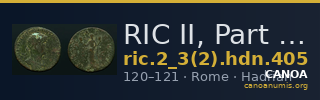 RIC II, Part 3 (second edition) Hadrian 405 — CANOA