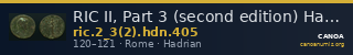 RIC II, Part 3 (second edition) Hadrian 405 — CANOA