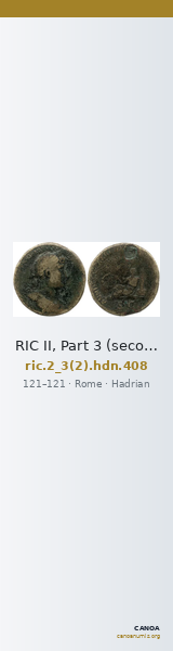 RIC II, Part 3 (second edition) Hadrian 408 — CANOA