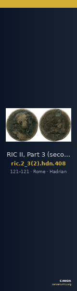 RIC II, Part 3 (second edition) Hadrian 408 — CANOA