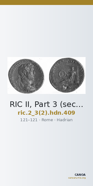 RIC II, Part 3 (second edition) Hadrian 409 — CANOA