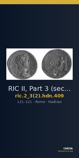 RIC II, Part 3 (second edition) Hadrian 409 — CANOA