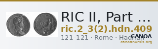 RIC II, Part 3 (second edition) Hadrian 409 — CANOA