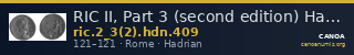 RIC II, Part 3 (second edition) Hadrian 409 — CANOA