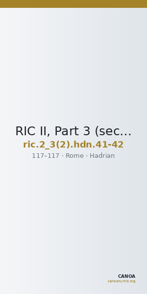 RIC II, Part 3 (second edition) Hadrian 41-42 — CANOA