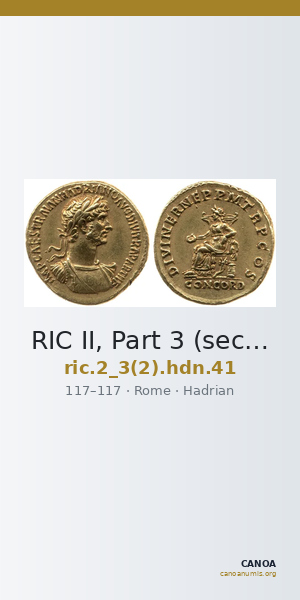 RIC II, Part 3 (second edition) Hadrian 41 — CANOA